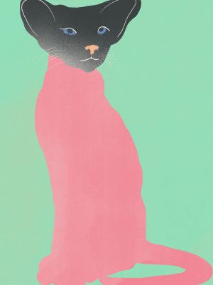 Vibrant Feline Silhouette