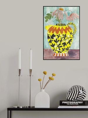 Coneflower In A Flowered Pitcher