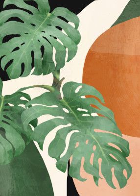 Tropical Leaves  Abstract Art