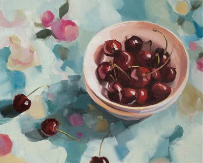 Cherries On Tablecloth