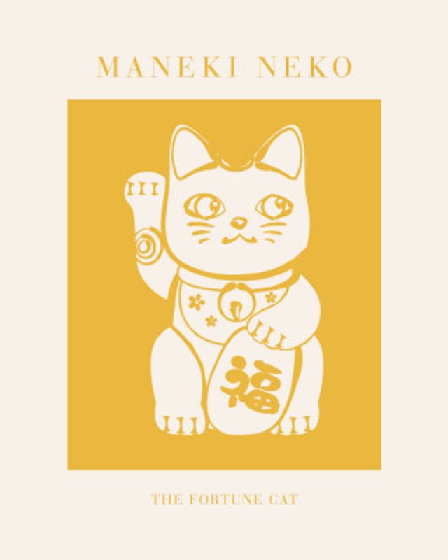 Maneki-Neko Yellow Cat