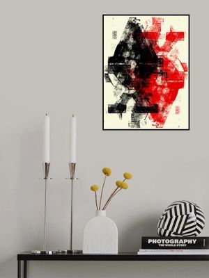 Geometric Shapes in Black and Red Hues