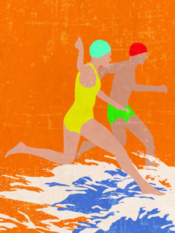 Running Swimmers (orange)