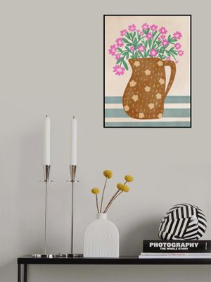 Pink Flowers In Vibrant Flower Vase