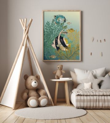 coral reef deep silence teal