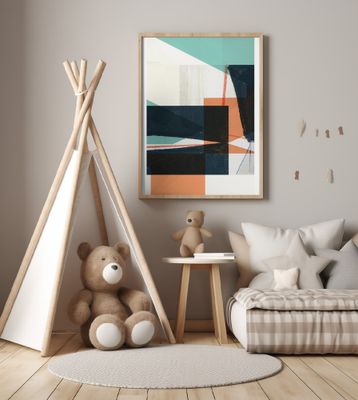 Geometric Shapes In Muted Teal