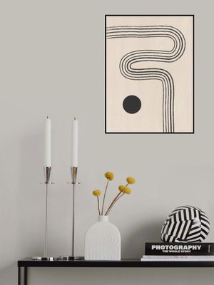Black Curved Lines and a Circle