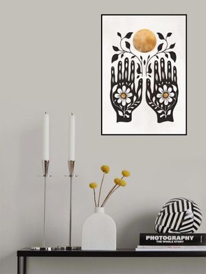 Black Hands with Botanical Elements