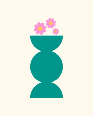 Geometric Pot &amp; Flowers