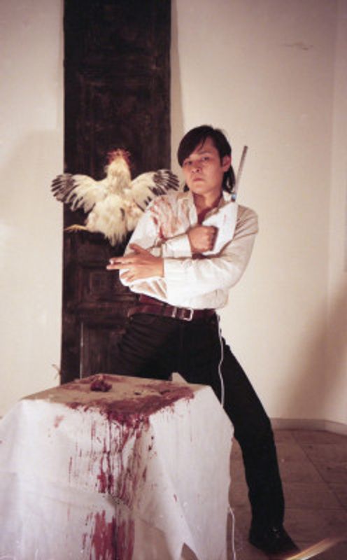 Koraz Bird, Kanat Ibragimov - 1 Photo documentation of the project that took place in Moscow, Marat Gelman Gallery. January 12, 1997.