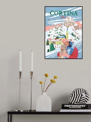 Travel Poster Woman in Cortina, Italy