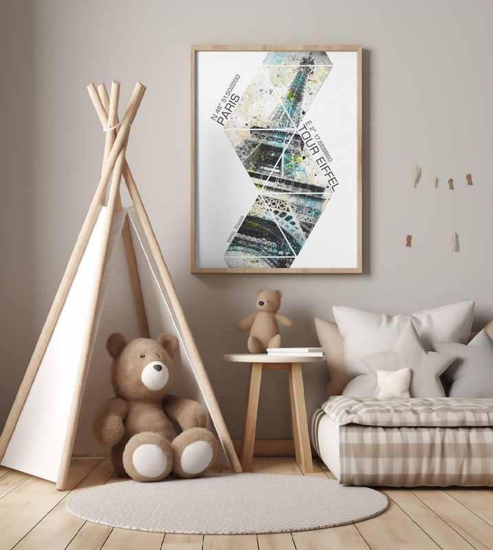 Modern Art Eiffel Tower Coordinates