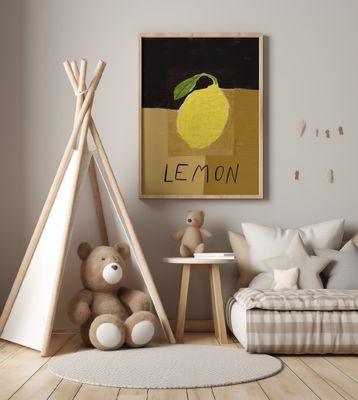 Lemon On Brown and Gold