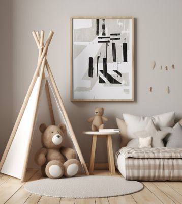 Grey &amp; Black Art Print No 1