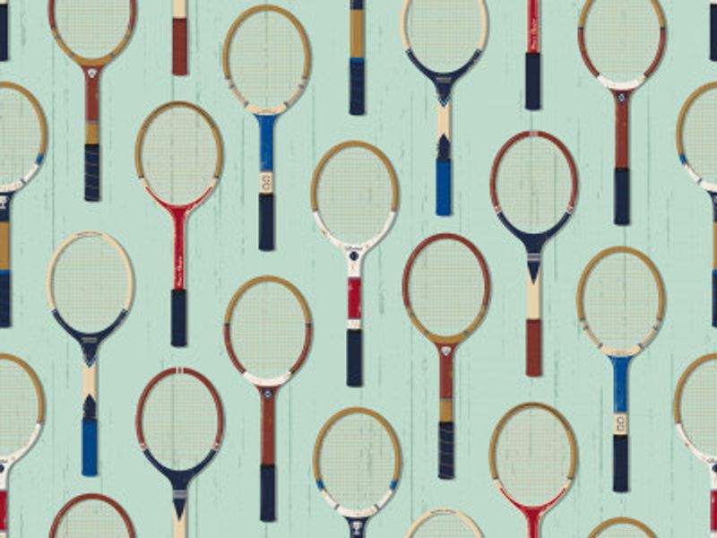 Vintage Tennis Rackets Mint Green