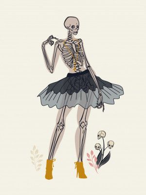 Gothic fashionista off white Illustration No1