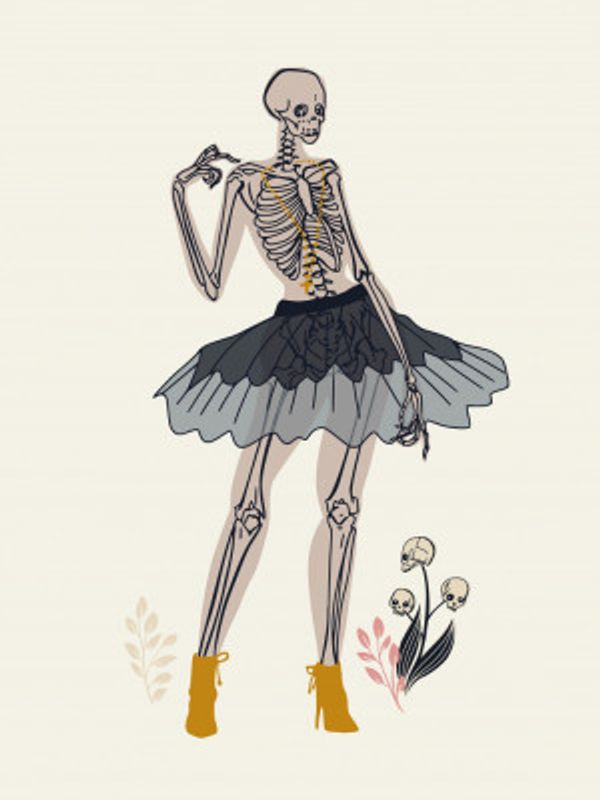 Gothic fashionista off white Illustration No1