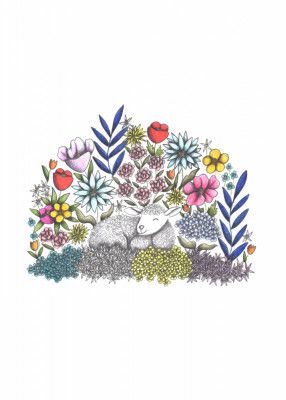 Lamb in the midst of Flowers