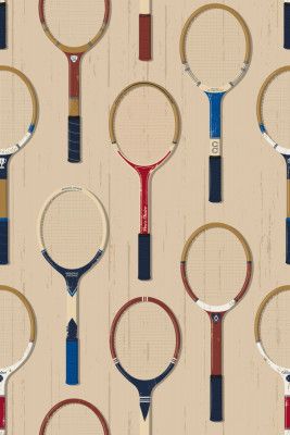 Vintage Tennis Rackets Beige