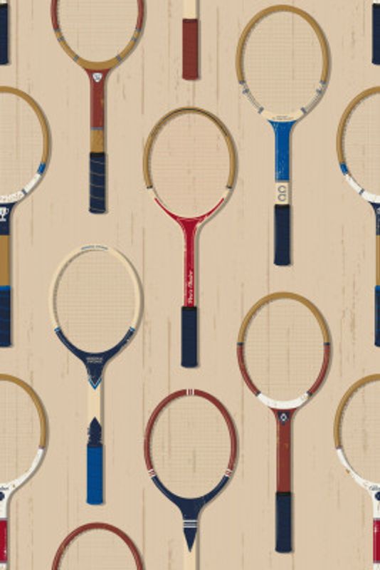 Vintage Tennis Rackets Beige