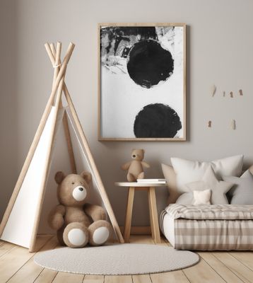 Black and White Abstract Dots 2