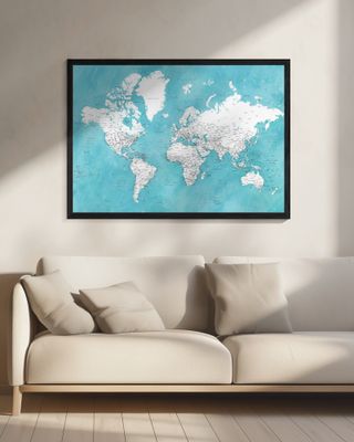 Detailed world map with cities Idrak