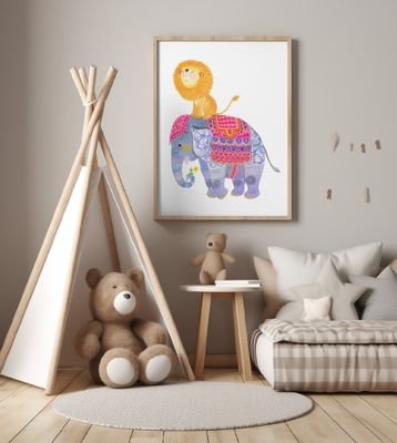 Vibrantly Decorated Elephant