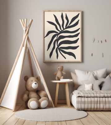 Black Silhouette Textured Branch