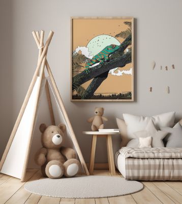 Colorful Lizard on a Branch