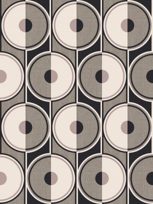 Retro Circles Beige Brown