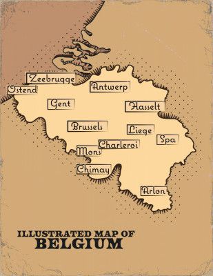 Illustrated Map Of Belgium