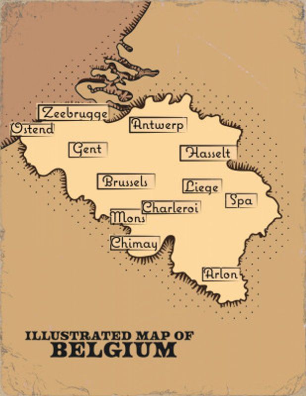 Illustrated Map Of Belgium