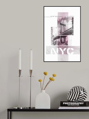 Poster Art NYC Manhattan Bridge | pink marble