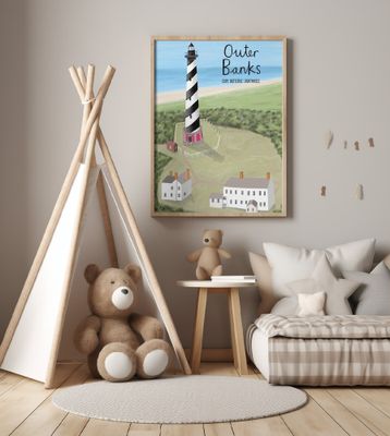 Cape Hatteras Lighthouse, Outer Banks by Artist Carla Daly