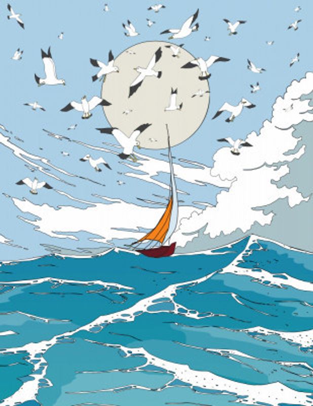 Seascape and Seagulls