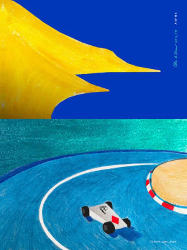 Monaco Grand Prix, Race Car On The French Riviera Overlooking The Mediterranean Sea