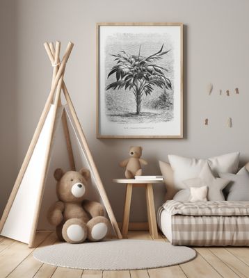 Vintage Palm Tree Drawing Viii