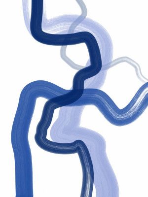 Fluid Blue Brushstrokes