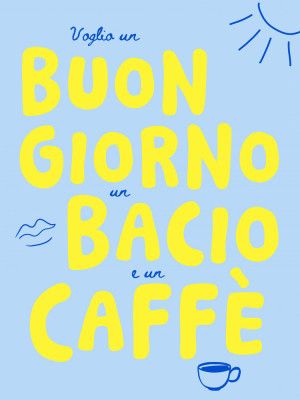 Buingiorno, bacio, caffe - blue/yellow