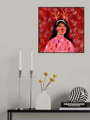 Modern abstract Christmas portrait woman