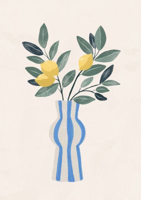 Lemon Stripe Vase