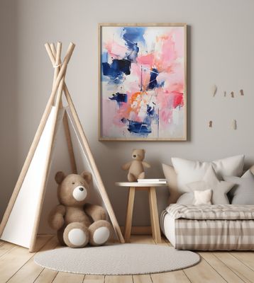 Blush Indigo Abstract Print Second 4x