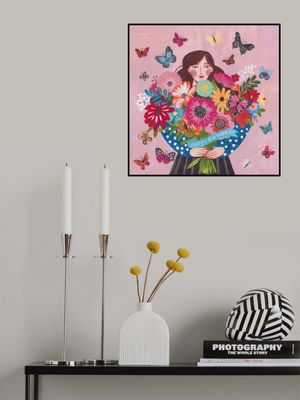 Woman with flower bouquet