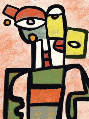 Funky robot portrait