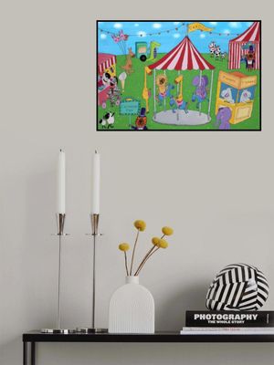 Welcome to the Carousel with Funny Animals by Artist Carla Daly