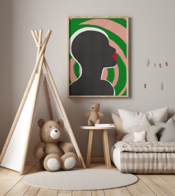 Anonymous Portrait In Green Spiral