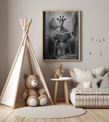 Giraffe In the Toilet