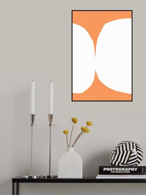 Geometric White Shapes On An Orange Background
