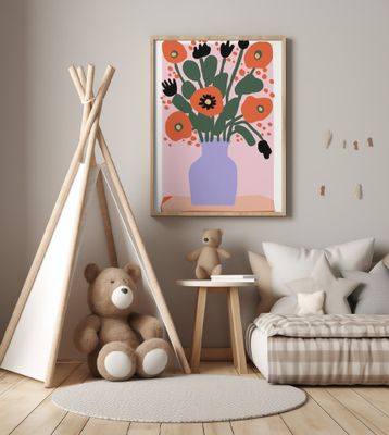 Poppy In Purple Vase