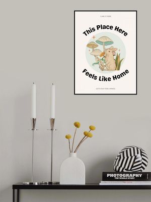 Rabbit Among Mushrooms With The Phrase